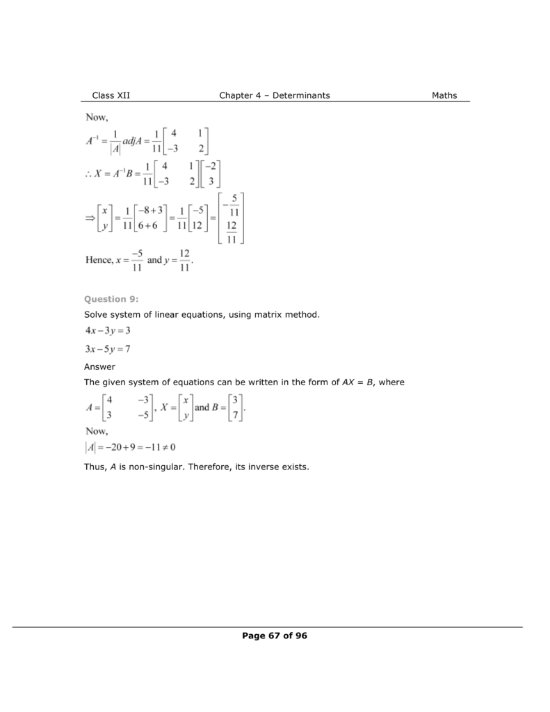 NCERT Class 12 Maths Chapter 4 Exercise 4.6 Solutions Image 7