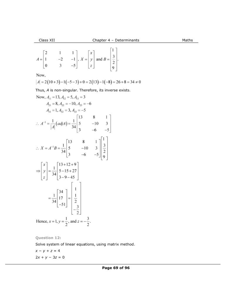 NCERT Class 12 Maths Chapter 4 Exercise 4.6 Solutions Image 9