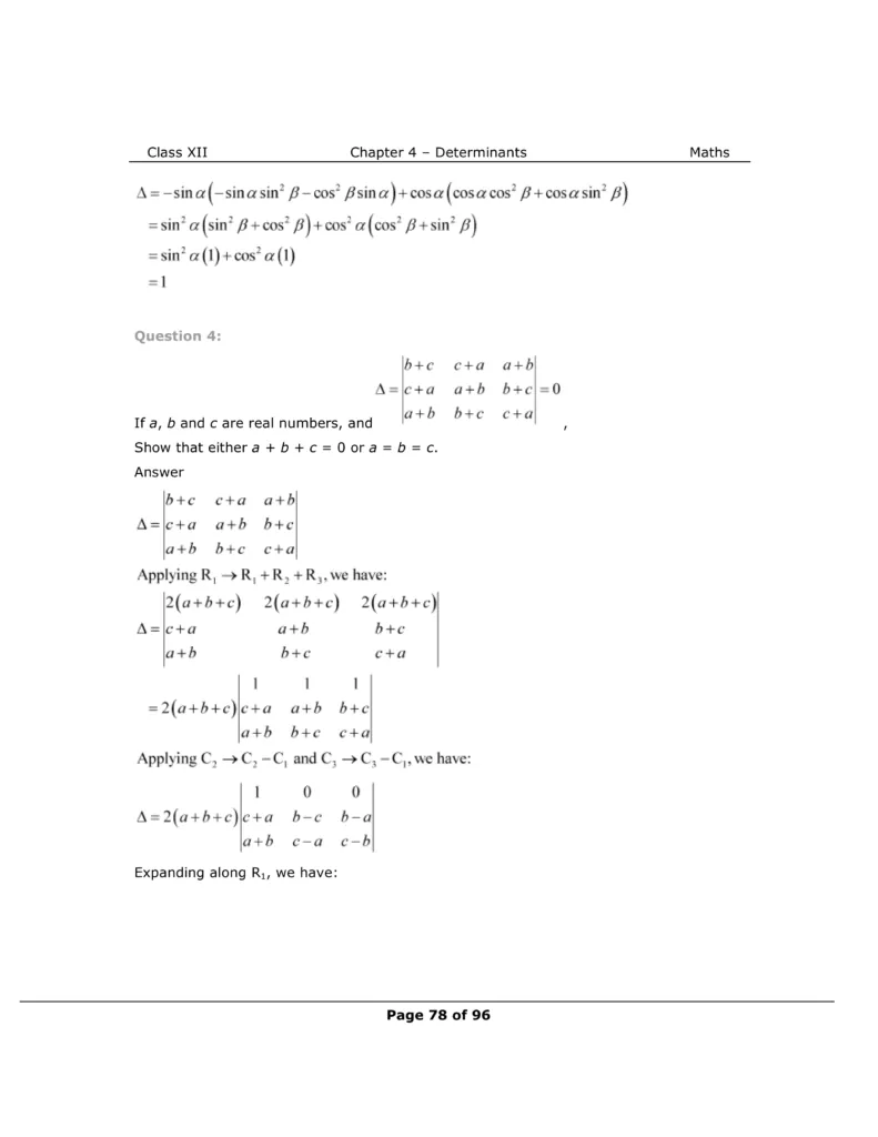 NCERT Solutions For Class 12 Maths Chapter 4 Miscellaneous Exercise Image 3