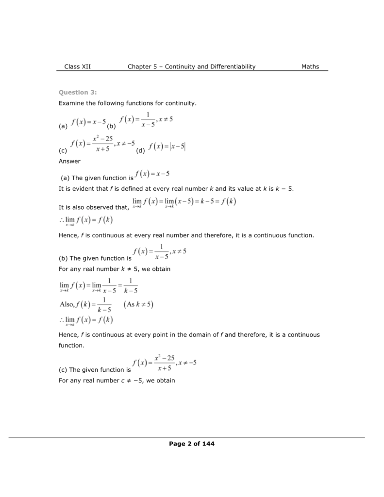 NCERT Class 12 Maths Chapter 5 Exercise 5.1 Solutions Image 2