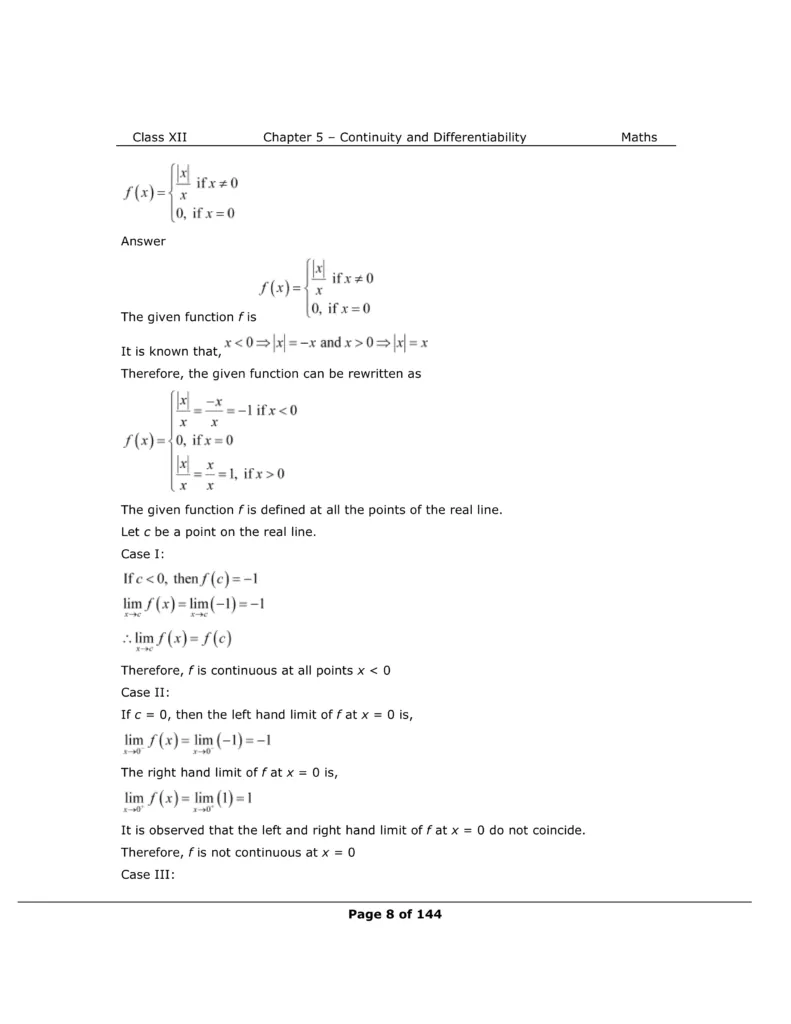 NCERT Class 12 Maths Chapter 5 Exercise 5.1 Solutions Image 8