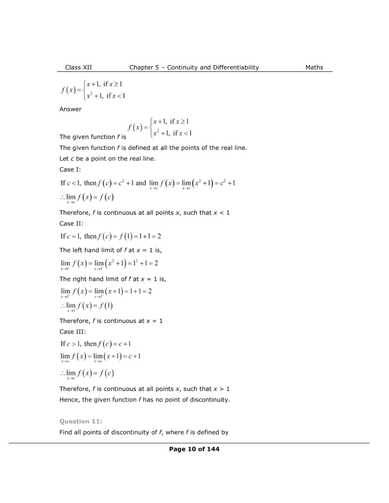 NCERT Class 12 Maths Chapter 5 Exercise 5.1 Solutions Image 10