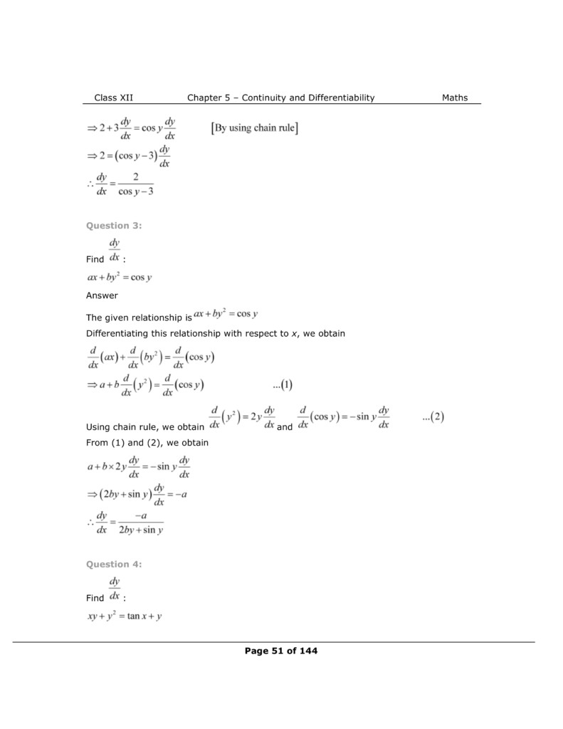 NCERT Class 12 Maths Chapter 5 Exercise 5.3 Solutions Image 2