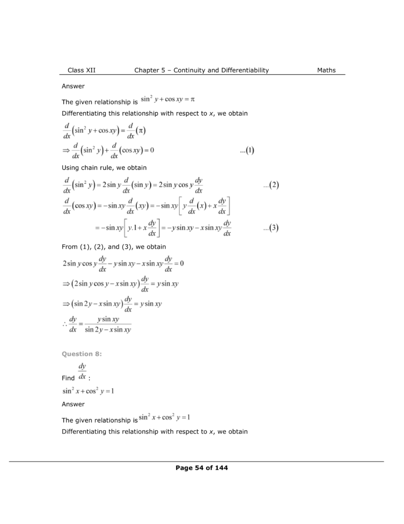 NCERT Class 12 Maths Chapter 5 Exercise 5.3 Solutions Image 5