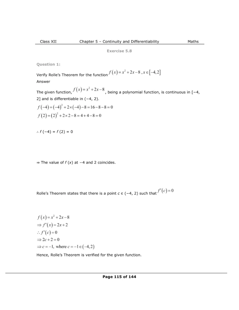 NCERT Class 12 Maths Chapter 5 Exercise 5.8 Solutions Image 1