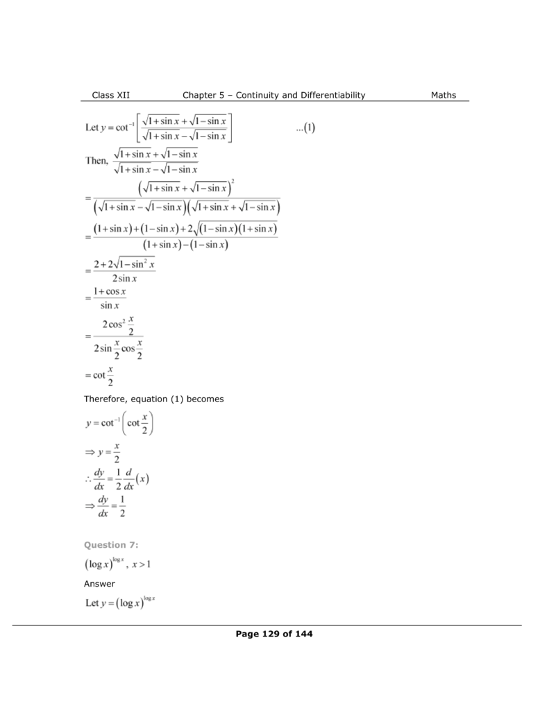 NCERT Solutions For Class 12 Maths Chapter 5 Miscellaneous Exercise Image 6