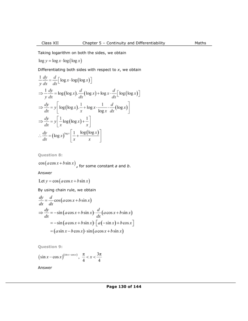 NCERT Solutions For Class 12 Maths Chapter 5 Miscellaneous Exercise Imahe 7