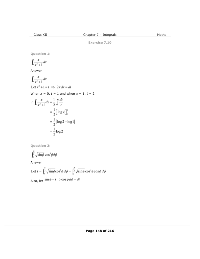 NCERT Class 12 Maths Chapter 7 Exercise 7.10 Solutions Image 1