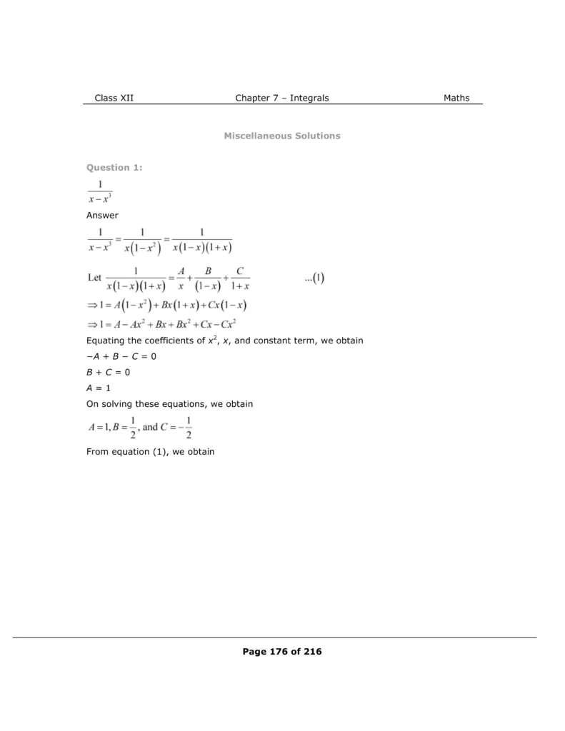 NCERT Solutions For Class 12 Maths Chapter 7 Miscellaneous Exercise Image 1