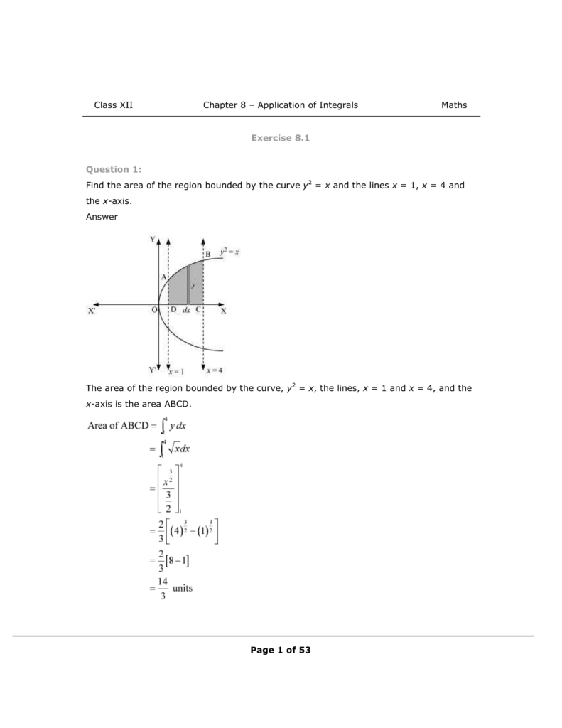 NCERT Class 12 Maths Chapter 8 Exercise 8.1 Solutions Image 1