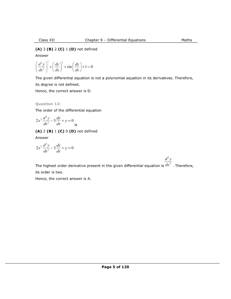 NCERT Class 12 Maths Chapter 9 Exercise 9.1 Solutions Image 5