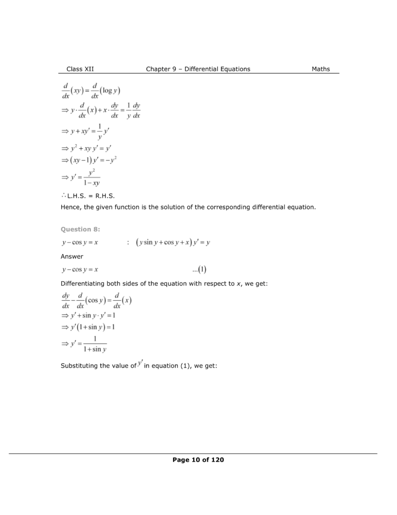 NCERT Class 12 Maths Chapter 9 Exercise 9.2 Solutions Image 5