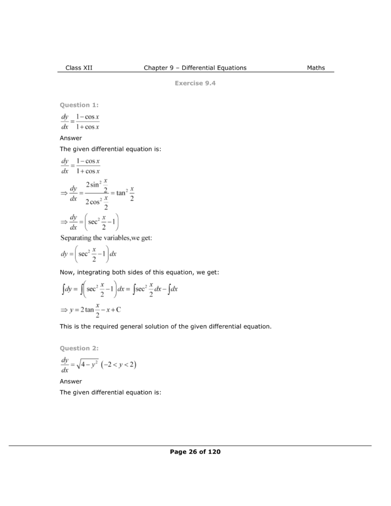 NCERT Class 12 Maths Chapter 9 Exercise 9.4 Solutions Image 1