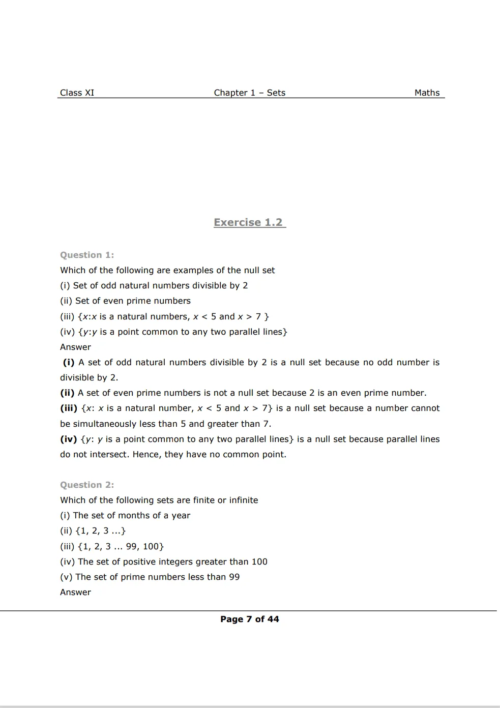 Class 11 Math Chapter 1 Exercise 1.2 Solutions Image 1