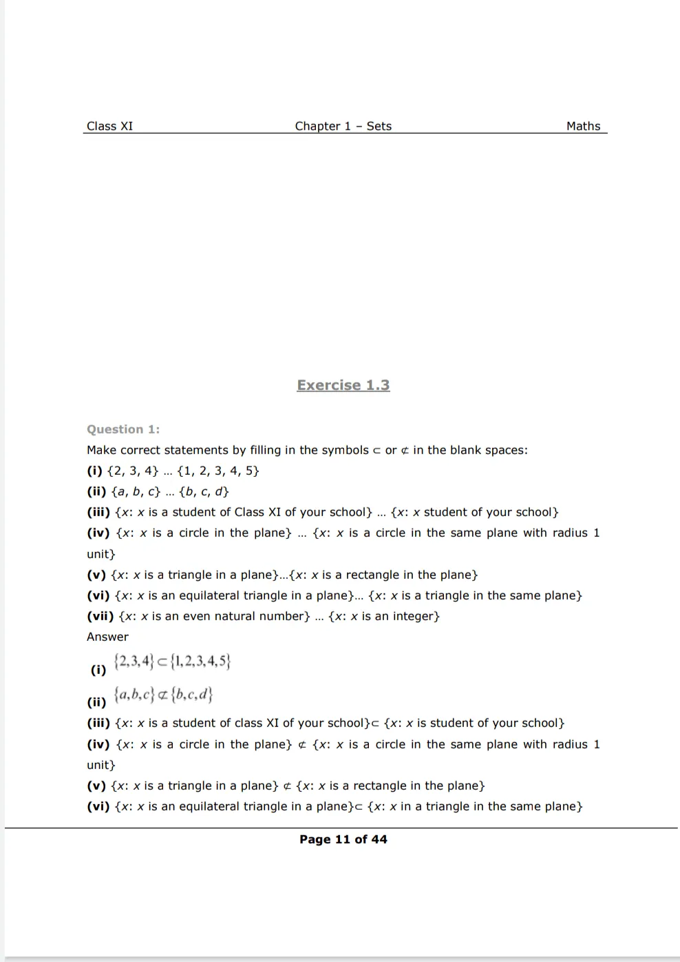Class 11 Maths NCERT Solutions Chapter 1 Exercise 1.3 Image 1