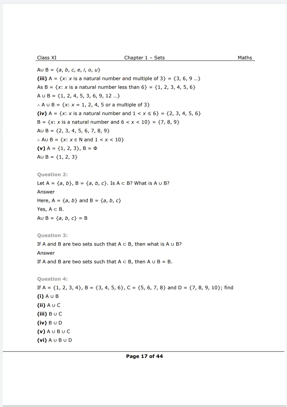 Class 11 Math chapter 1 exercise 1.4 Solutions Image 2