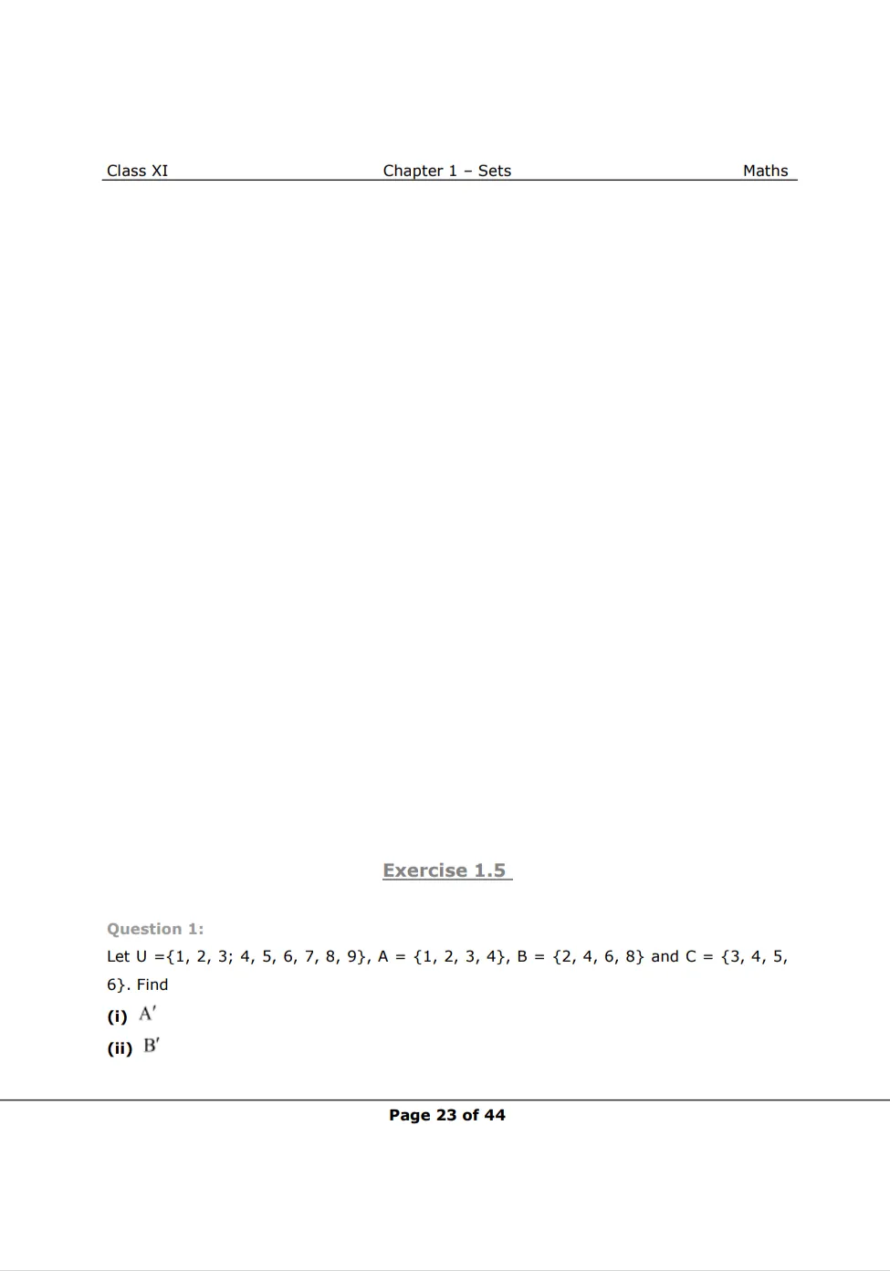 Class 11 Maths NCERT Solutions Chapter 1 Exercise 1.5 Image 1