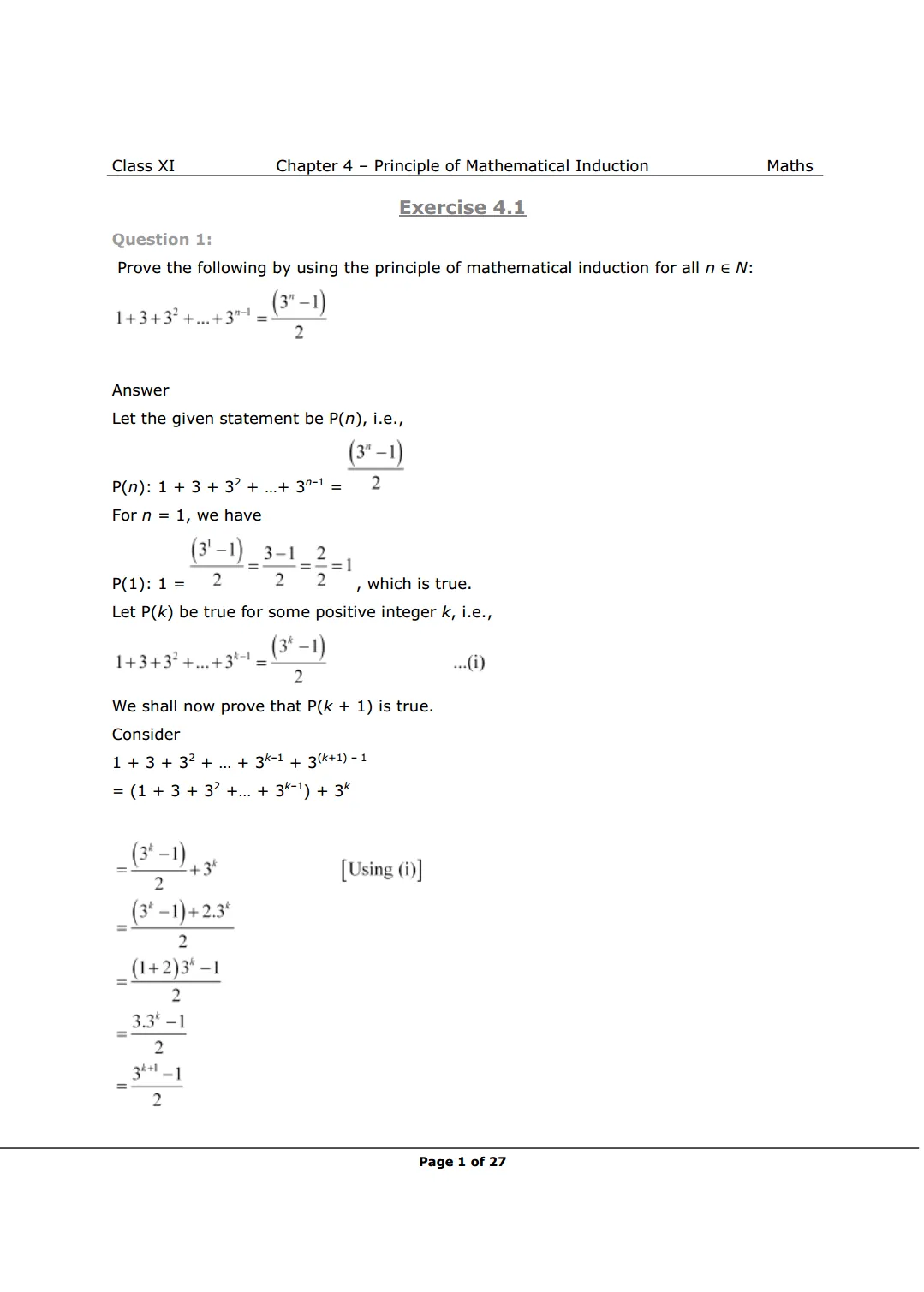 Class 11 Maths Chapter 4 Exercise 4.1 Solution Image 1