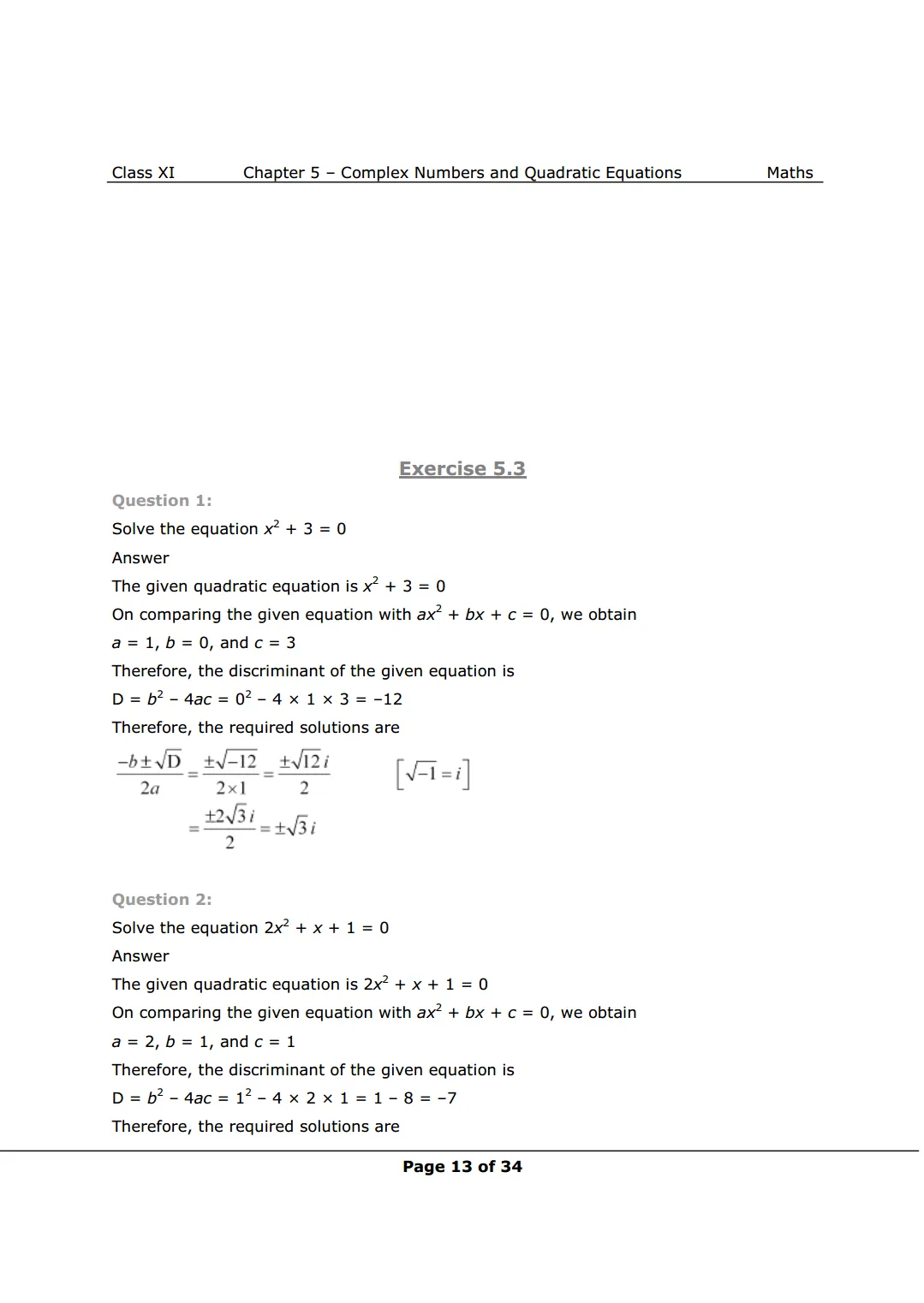 Class 11 Maths chapter 5 exercise 5.3 Solutions Image 1