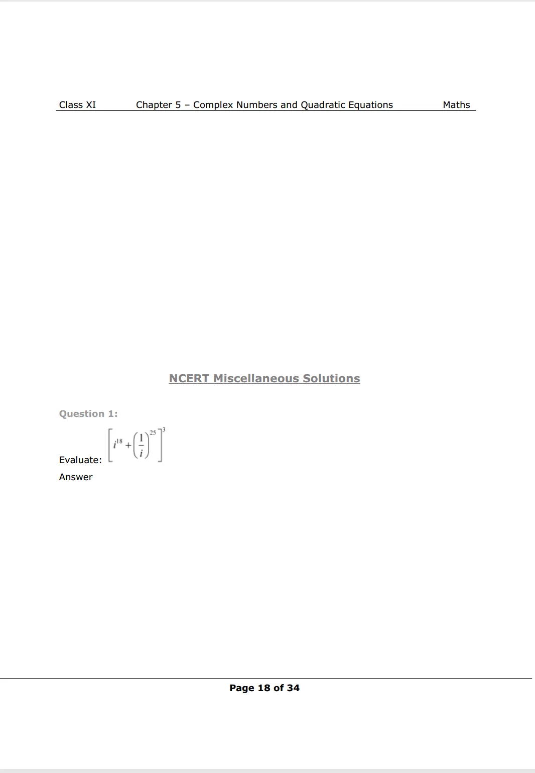 NCERT Class 11 Maths Chapter 5 Miscellaneous Exercise Solutions Image 1