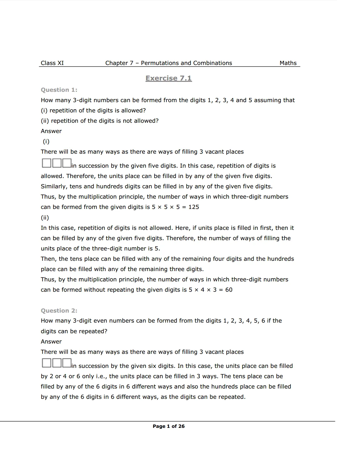 NCERT Solutions for Class 11 Maths chapter 7 Image 1