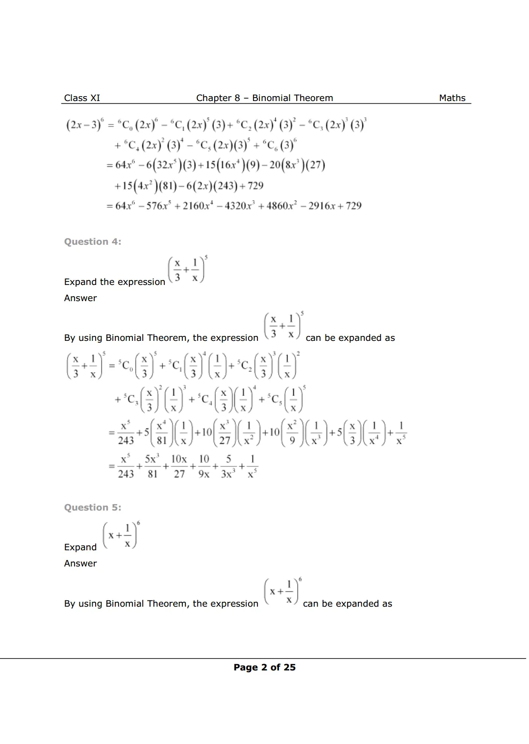 NCERT Class 11 Maths Chapter 8 Exercise 8.1 Solutions Image 2