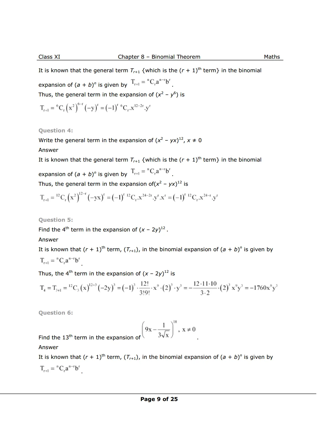 NCERT Solutions for Class 11 Maths chapter 8 Image 9