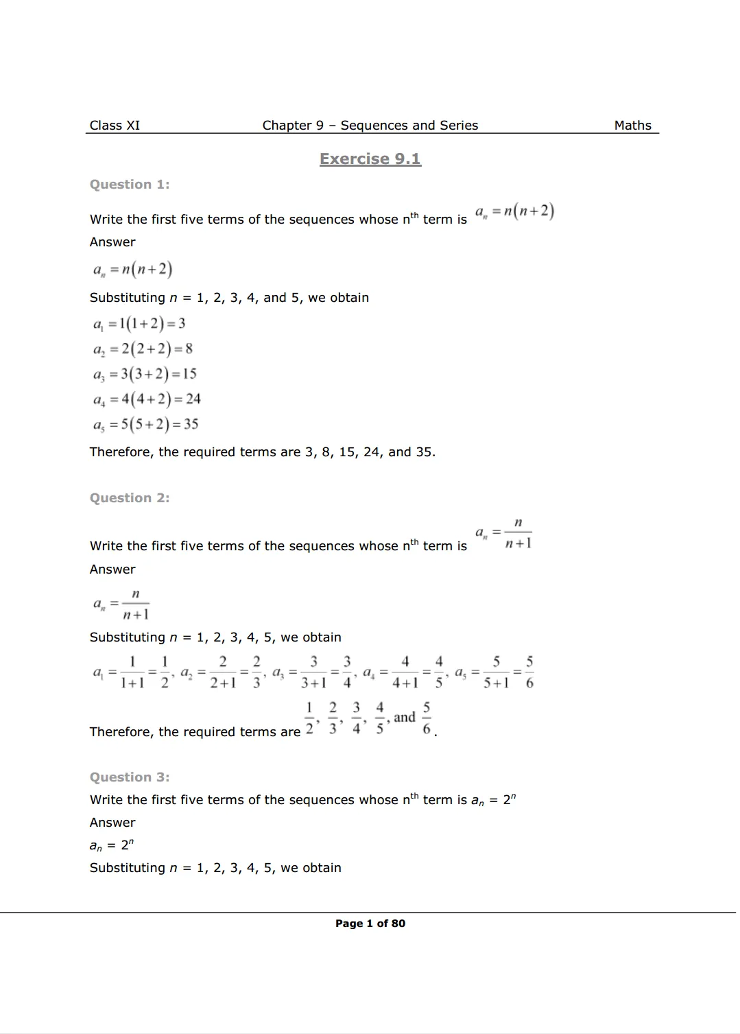 NCERT Solutions for Class 11 Maths chapter 9 Image 1