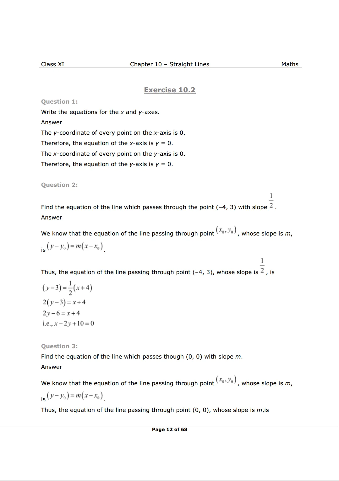 NCERT Class 11 Maths Chapter 10 Exercise 10.2 solutions Image 1