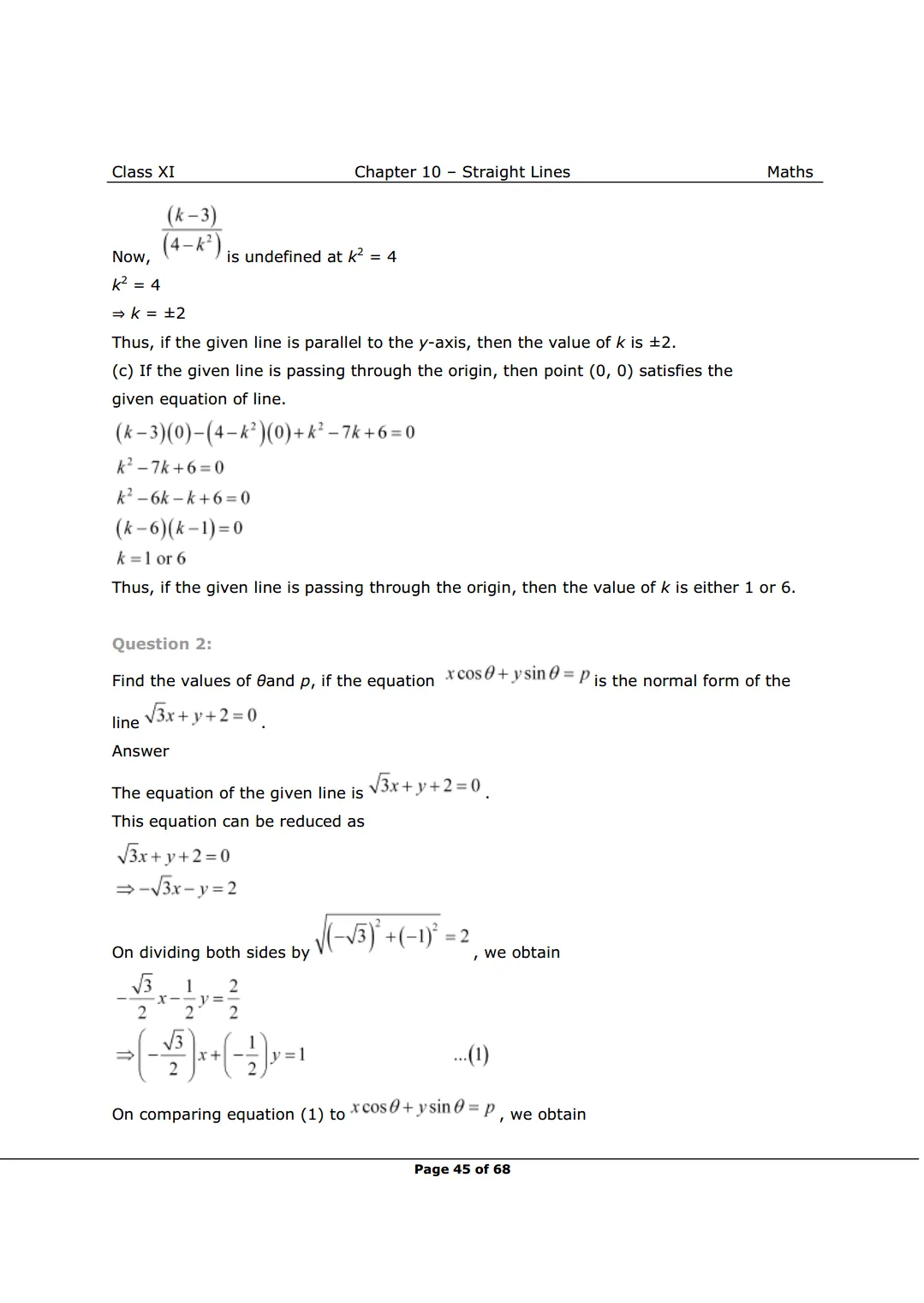 NCERT Solutions For Class 11 Maths Chapter 10 Miscellaneous Exercise Image 2