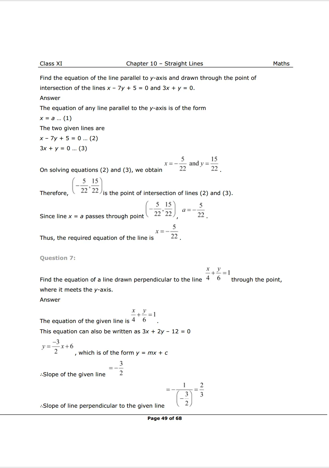 NCERT Solutions For Class 11 Maths Chapter 10 Miscellaneous Exercise Image 6