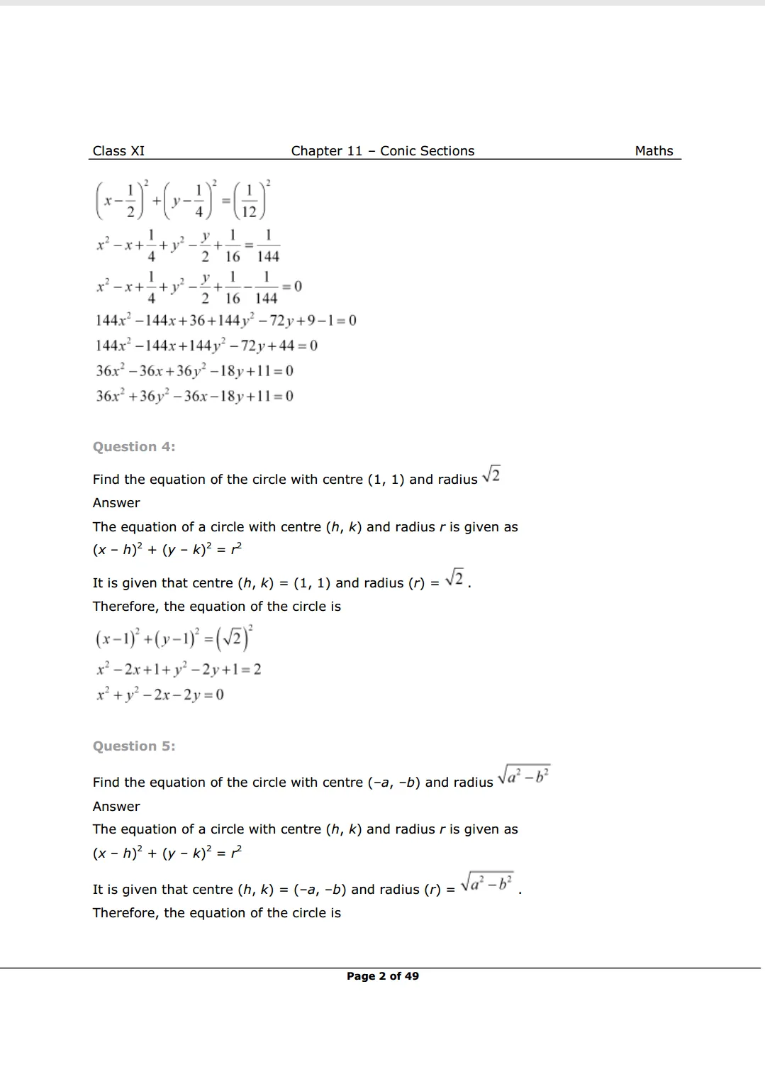 NCERT Solutions for Class 11 Maths chapter 11 Image 2