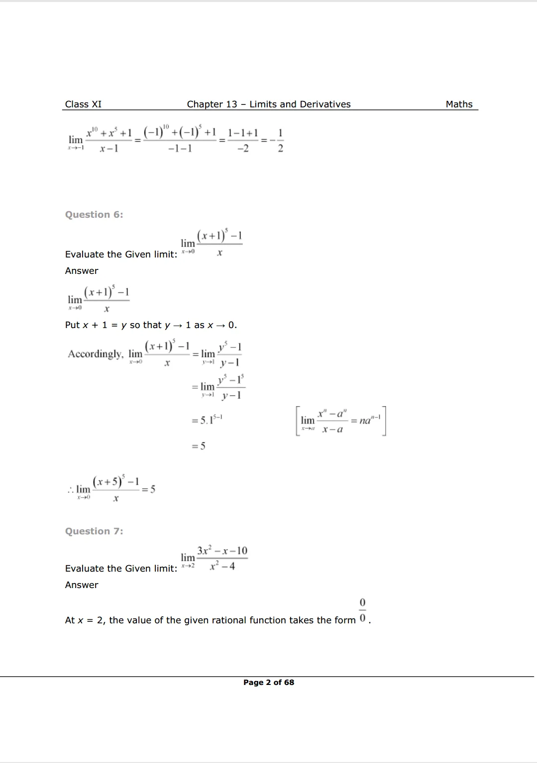 NCERT Class 11 Maths Chapter 13 Exercise 13.1 Solutions image 2