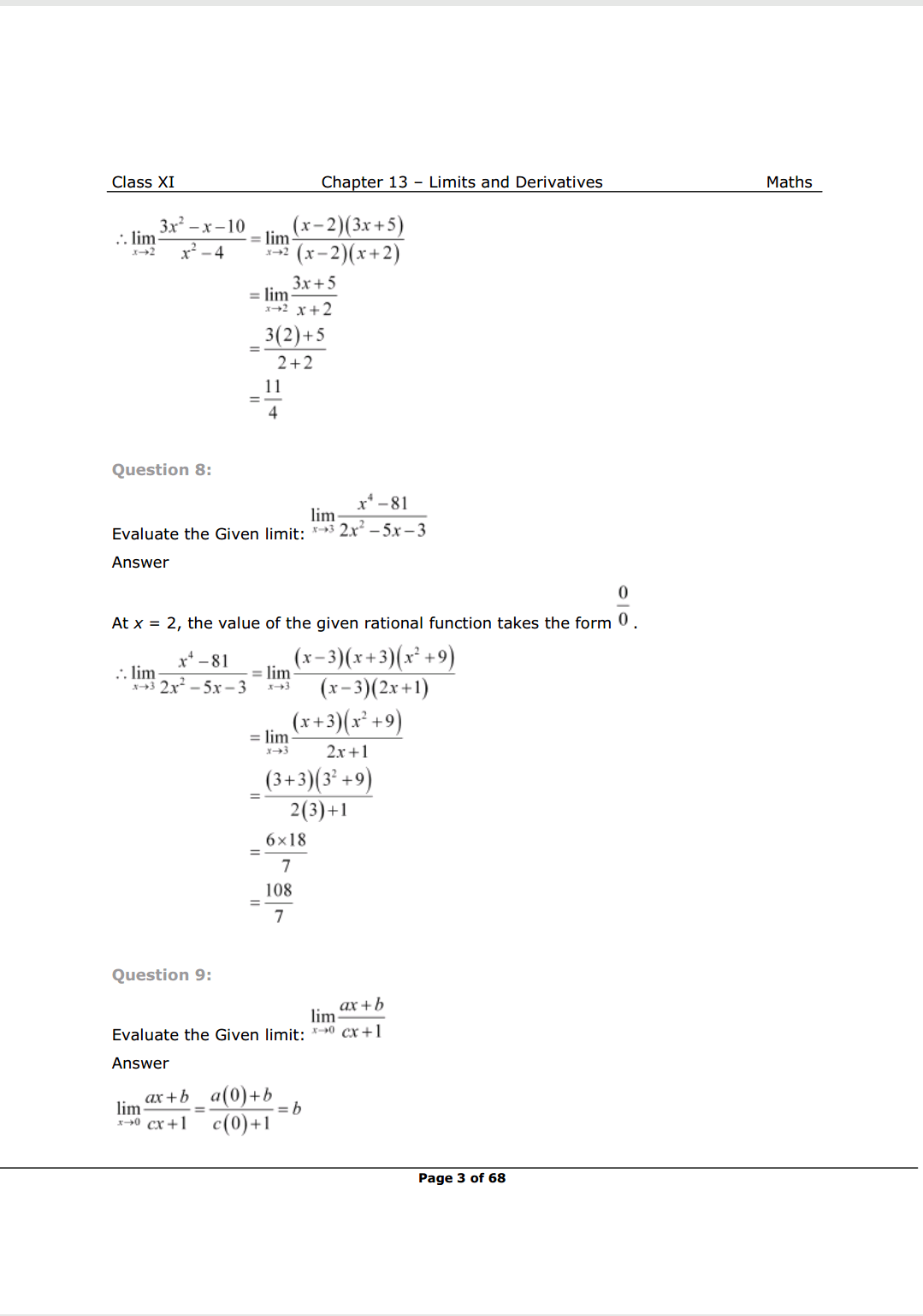 NCERT Class 11 Maths Chapter 13 Exercise 13.1 Solutions image 3