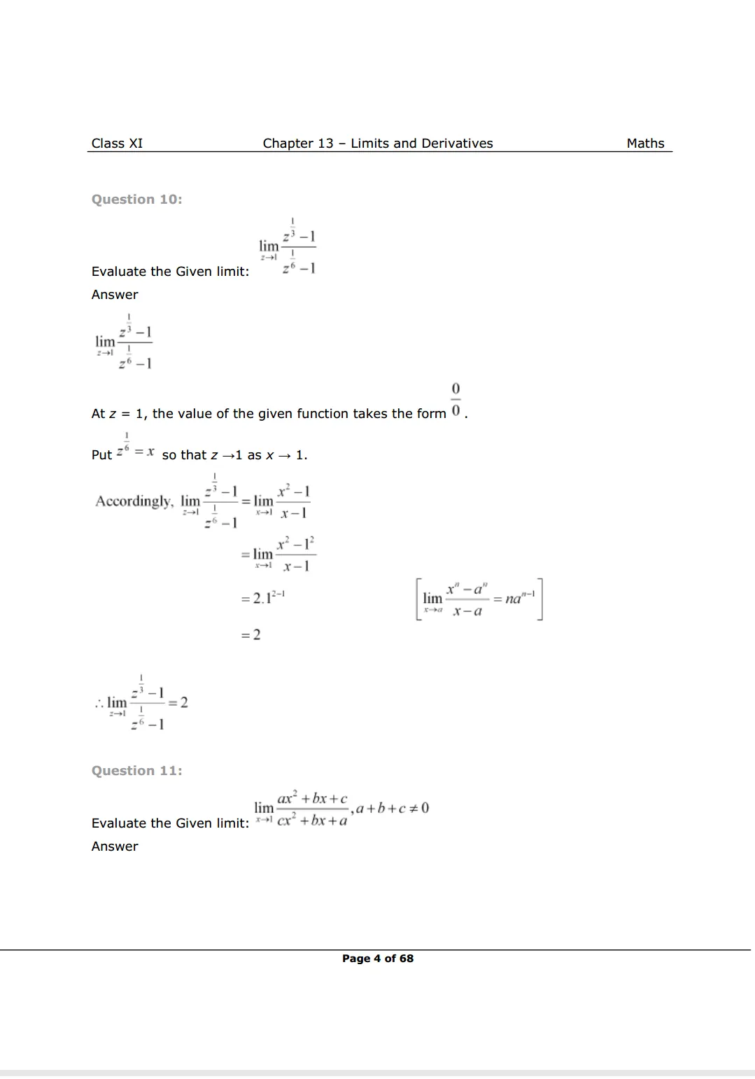 NCERT Class 11 Maths Chapter 13 Exercise 13.1 Solutions image 4