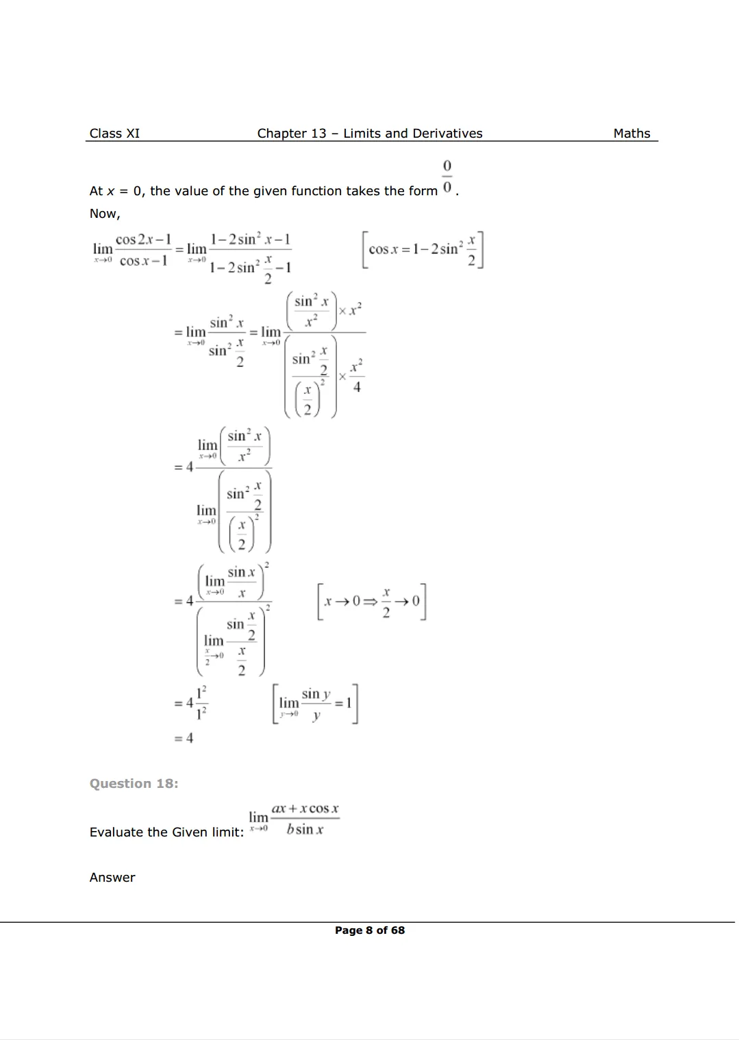 NCERT Class 11 Maths Chapter 13 Exercise 13.1 Solutions image 8