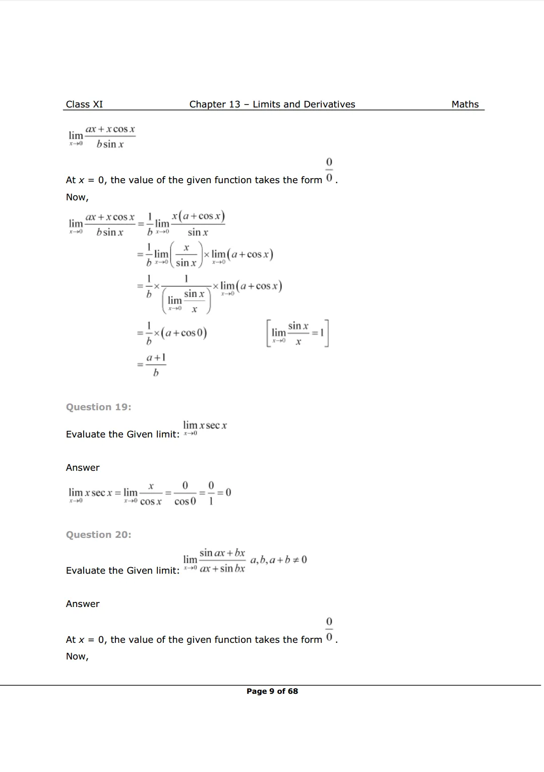 NCERT Class 11 Maths Chapter 13 Exercise 13.1 Solutions image 9