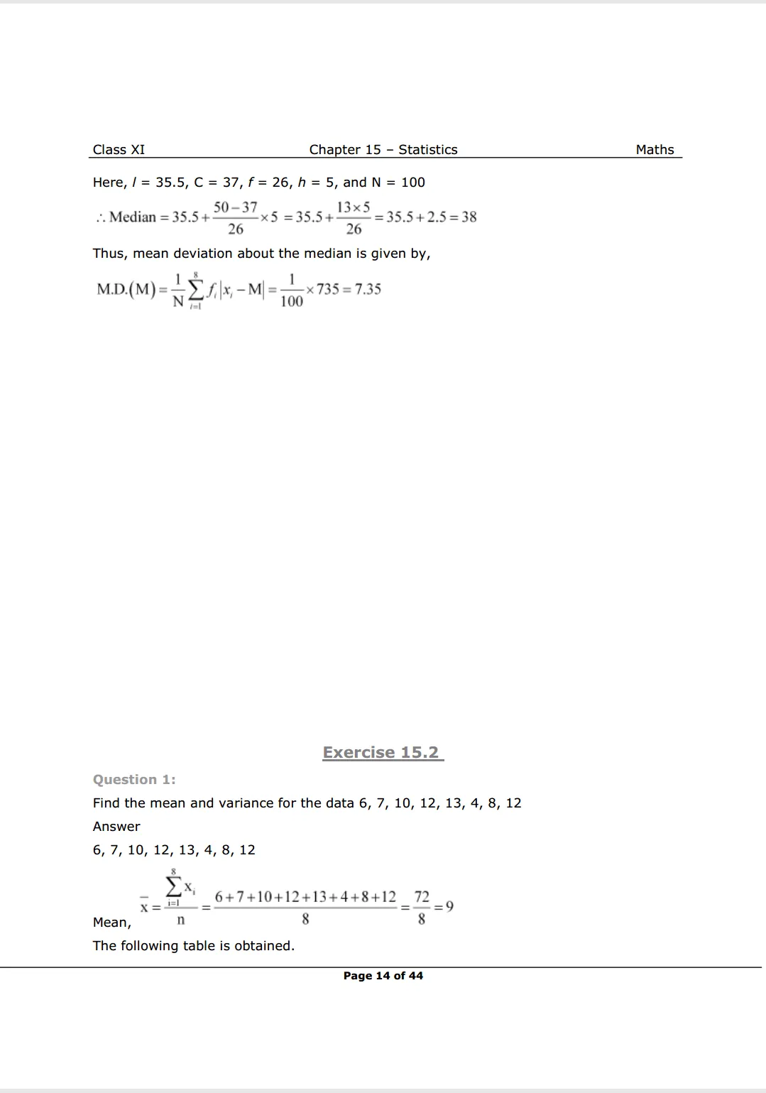 NCERT Class 11 Maths Chapter 15 Exercise 15.2 Solutions Image 1