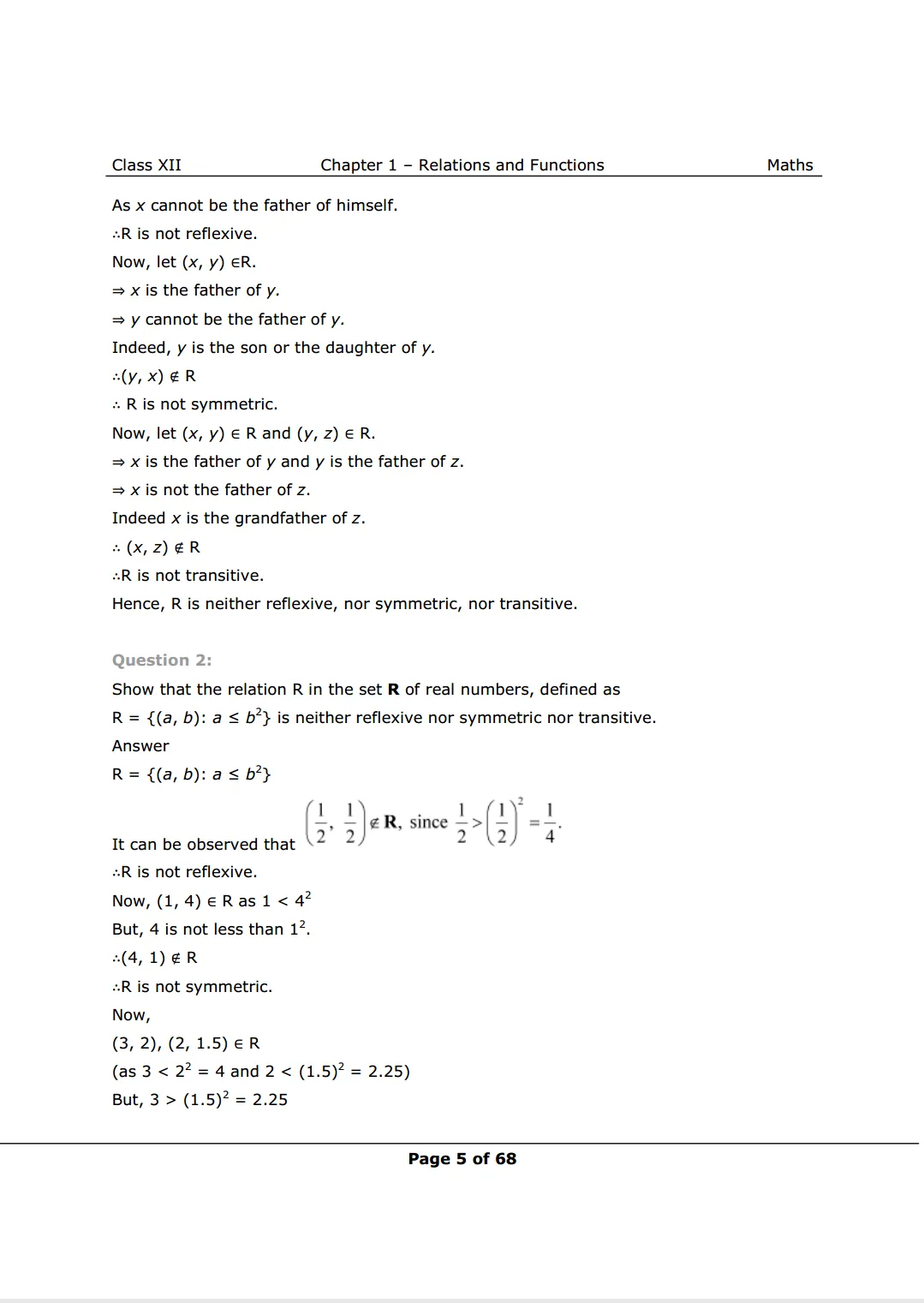 NCERT Class 12 Maths Chapter 1 Exercise 1.1 Solutions image 5