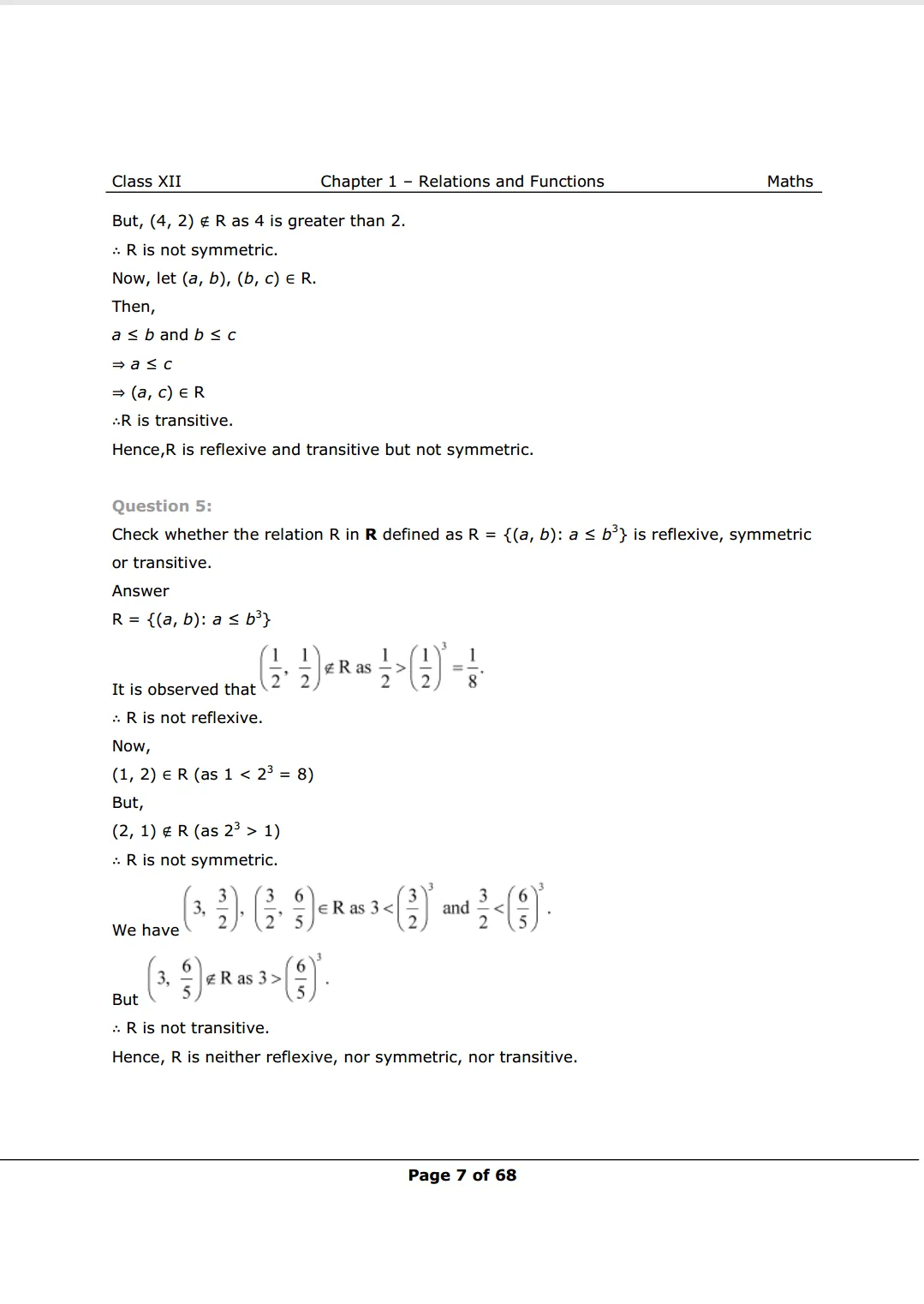 NCERT Class 12 Maths Chapter 1 Exercise 1.1 Solutions image 7