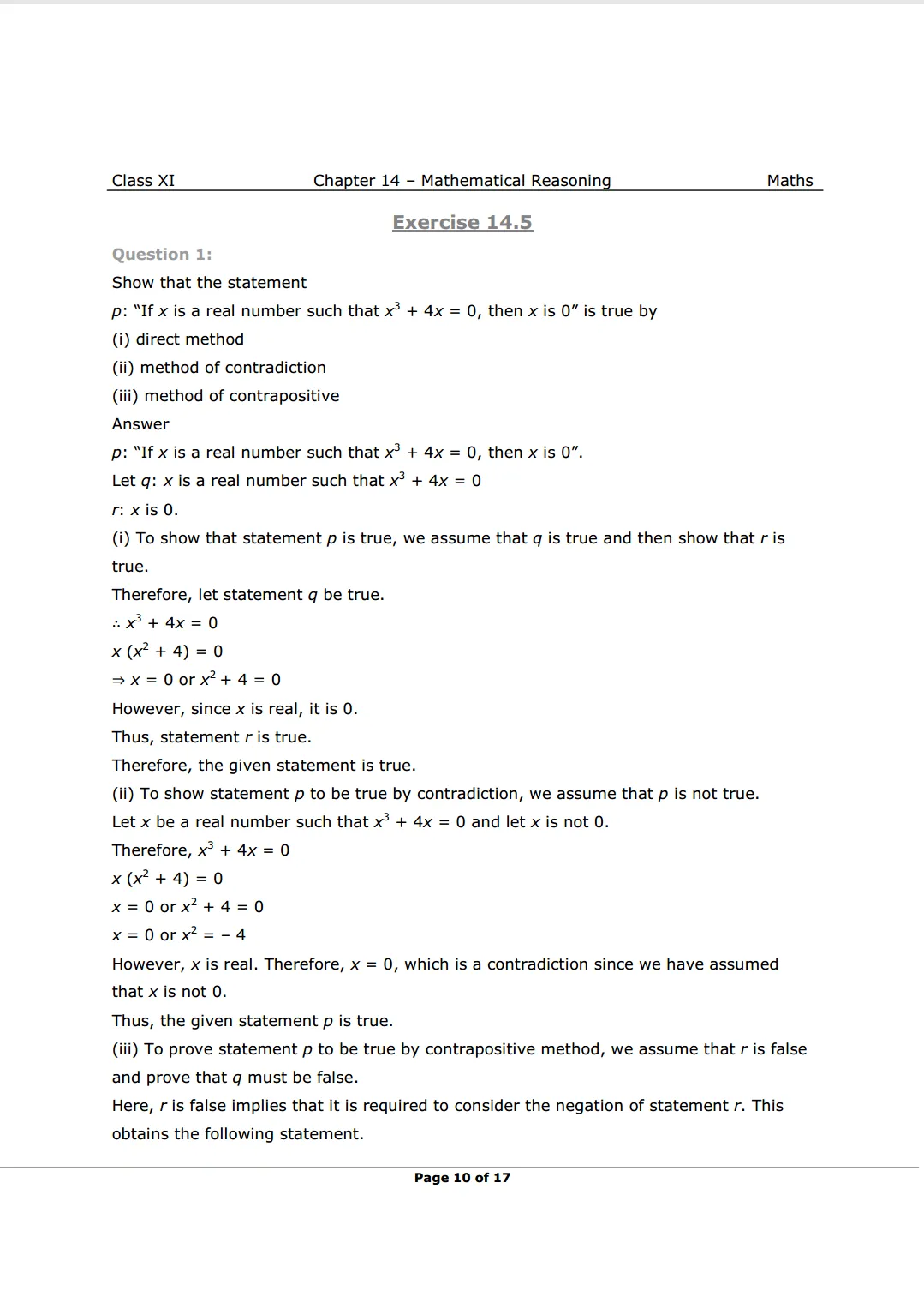 NCERT Class 11 Maths Chapter 14 Exercise 14.5 Solutions image 1