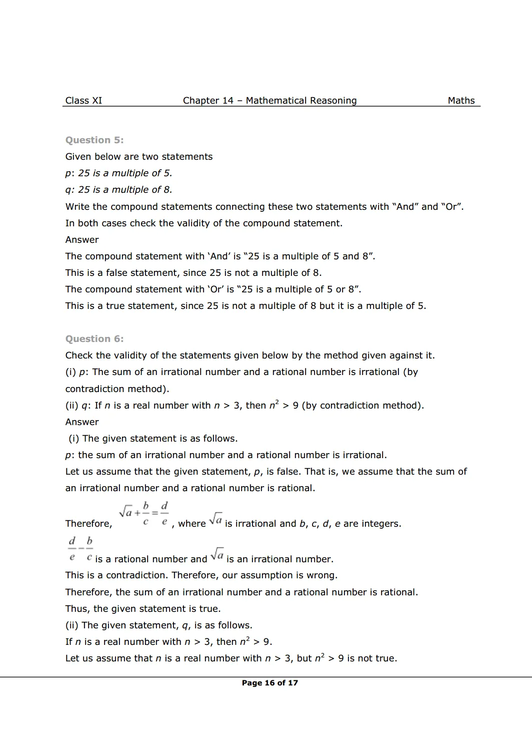 NCERT Solutions For Class 11 Maths Chapter 14 Miscellaneous Exercise image 2