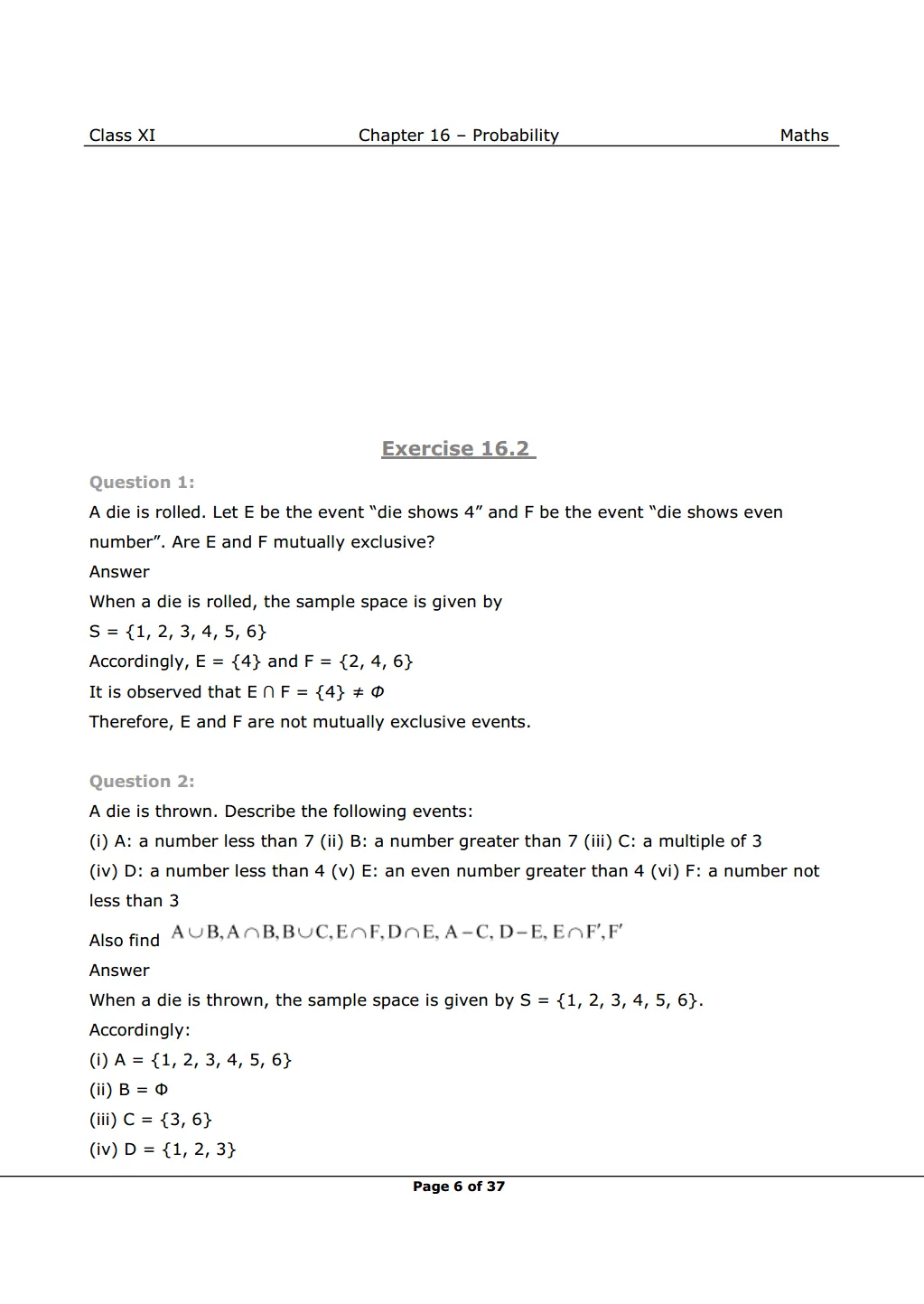 NCERT Class 11 Maths Chapter 16 Exercise 16.2 Solutions image 1