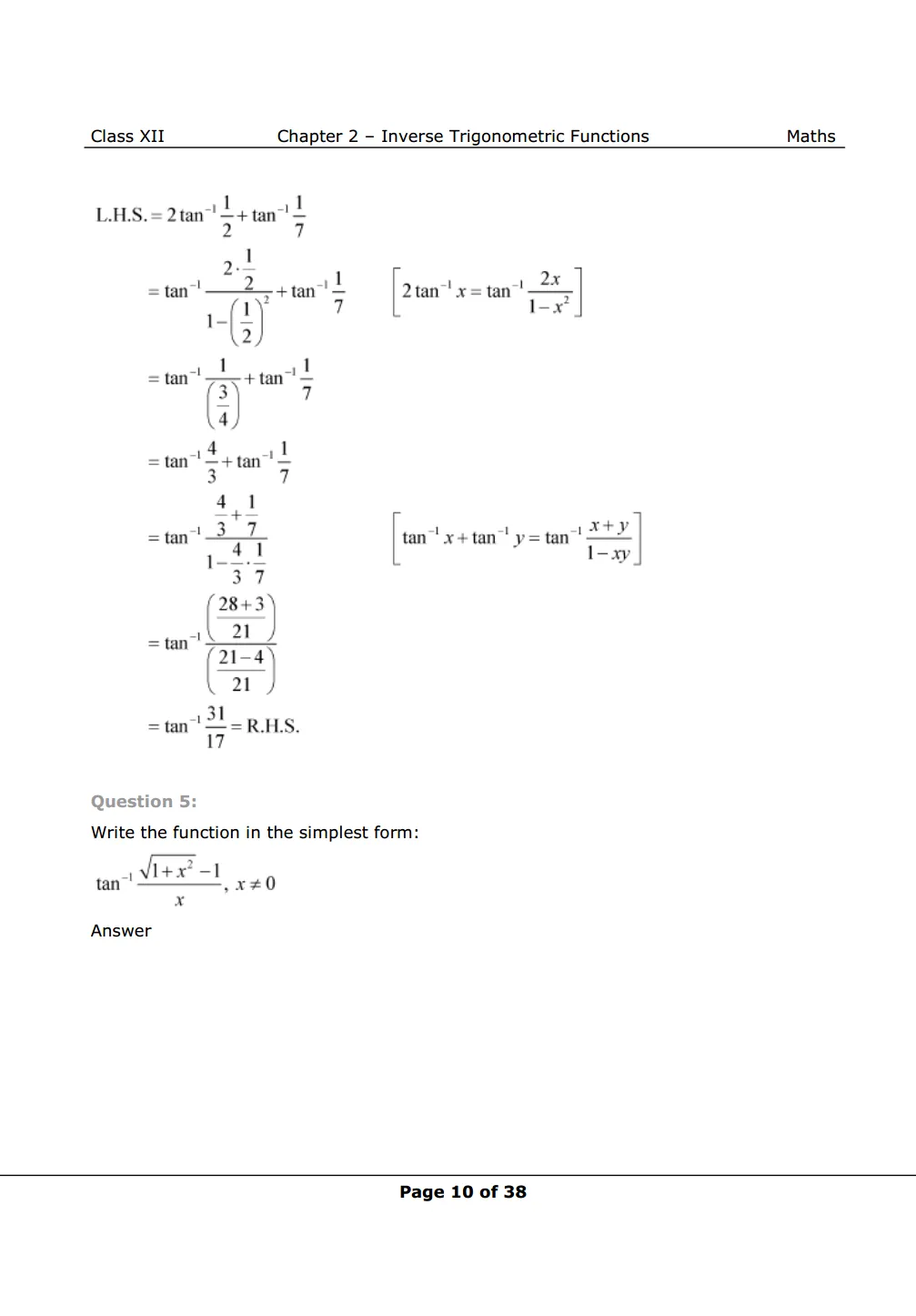 NCERT Class 12 Maths Chapter 2 Exercise 2.2 Solutions image 3