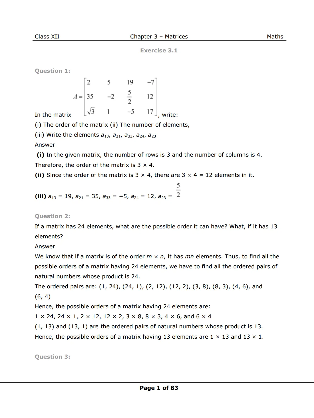 NCERT Solutions for Class 12 Maths chapter 3 Image 1