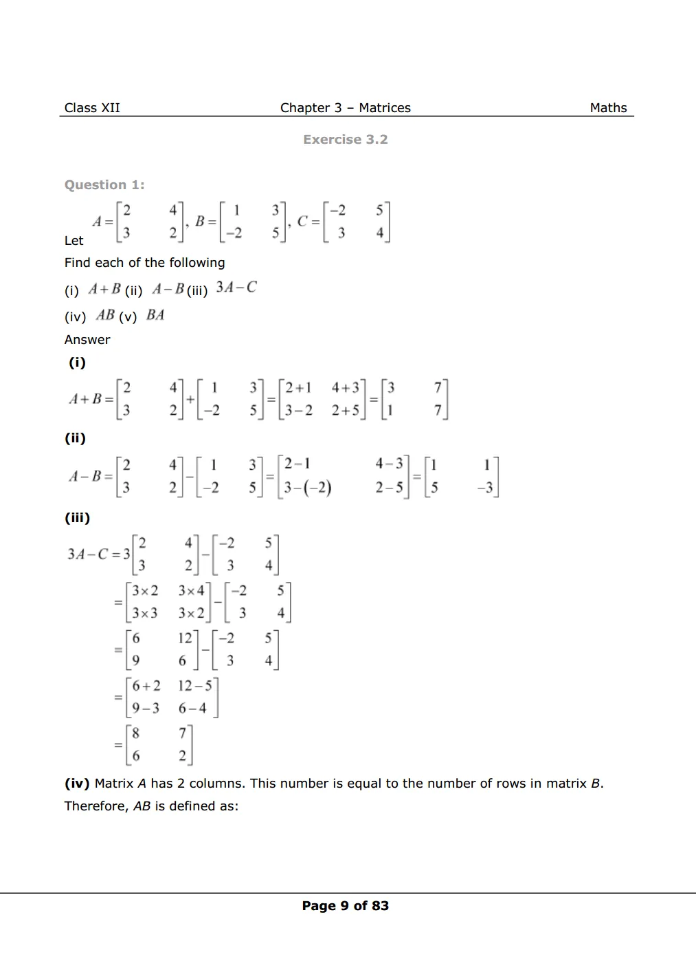 NCERT Class 12 Maths Chapter 3 Exercise 3.2 Solutions Image 1