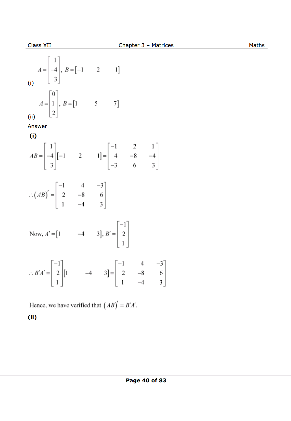 NCERT Class 12 Maths Chapter 3 Exercise 3.3 Solutions Image 5