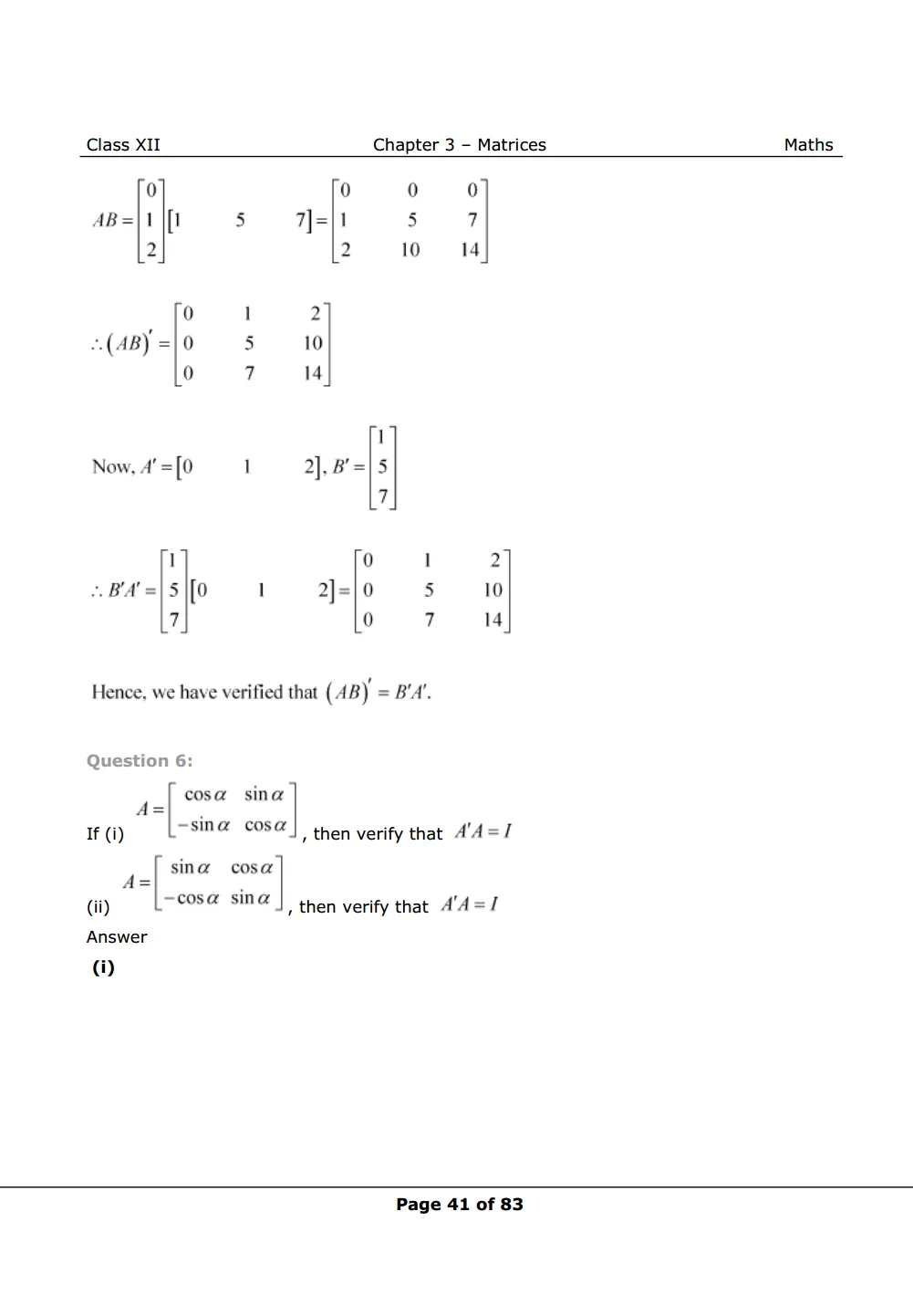NCERT Class 12 Maths Chapter 3 Exercise 3.3 Solutions Image 6