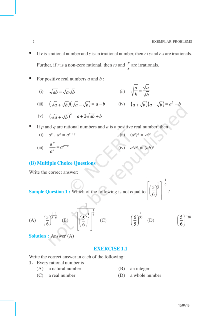 NCERT Exemplar Class 9 Maths Chapter 1 Image 2