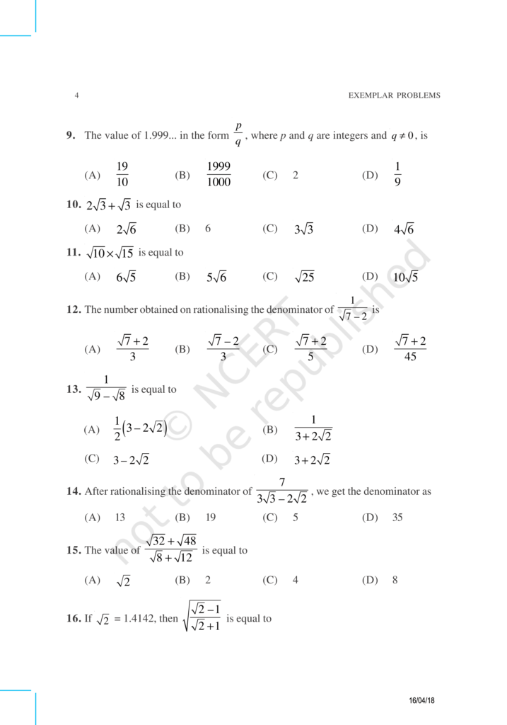 NCERT Exemplar Class 9 Maths Chapter 1 Image 4